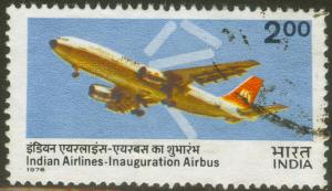 India - 1976 - Scott # 744 - used - Airplane Airbus