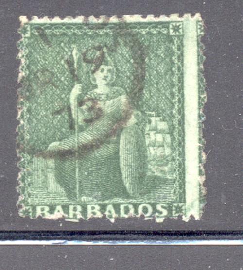 Barbados Sc 24 1870 1/2d Britannia stamp used