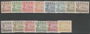 NAURU SG26B/39B 1937-48 WHITE PAPER SET MTD MINT