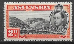 ASCENSION SG41 1938 2d BLACK & RED-ORANGE p13½ MTD MINT