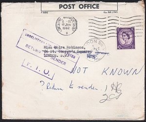 GB 1962 cover Coventry to London - Undelivered - OFFICIALLY SEALED.........A8865