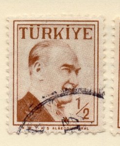 Turkey 1957 Early Issue Fine Used 1/2k. 093050