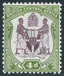 British Central Africa, Sc #47, 4d MH