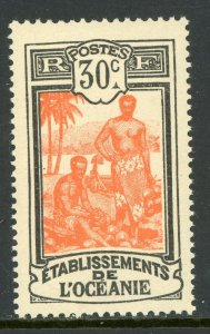 French  Polynesia 1926 Tahiti Kanacas 30¢ Scott #37 MNH I331