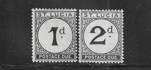 ST. LUCIA SCOTT #J3-J4 1933-47 POSTAGE DUES -MINT HINGED