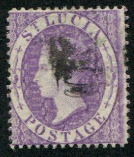 St. Lucia SC# 13 (SG# 17) Victoria (6p) Used perf 14, wmk 1