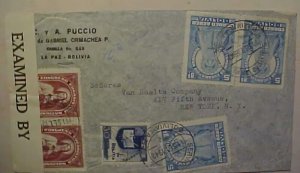 BOLIVIA XENSORED 1942 TO US