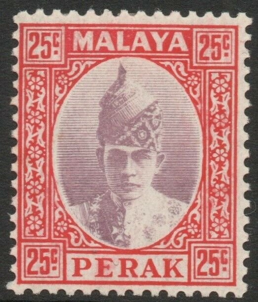 PERAK-1939 25c Dull Purple & Scarlet Sg 115 MOUNTED MINT V45251