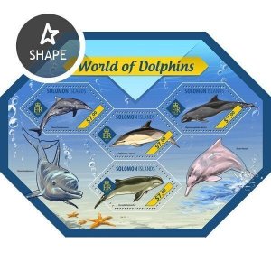 Solomon Islands MNH S/S Dolphins 2014 4 Stamps