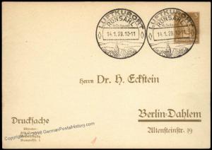 Germany 1929 Dr Eckstein Berlin Dahelm  Private Ganzsachen Postal Card Use 68482