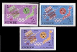 1967 Yemen Kingdom 387-89b Overprint - Jordan Refugees RELIEF Fund #145-147 12,0