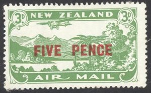 New Zealand Sc# C4 MH 1931 5p on 3p Air Post
