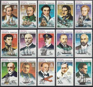 BRITISH ANTARCTIC TERRITORY SC#45-59 EXPLORERS (1975) MNH​