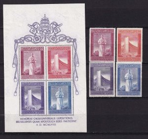 1958 - VATICAN - Scott #239-242, and sheet - MNH**