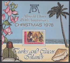 XG-AC058 TURKS & CAICOS IND - Paintings, 1978 Christmas, Durer Anniv. MNH Sheet