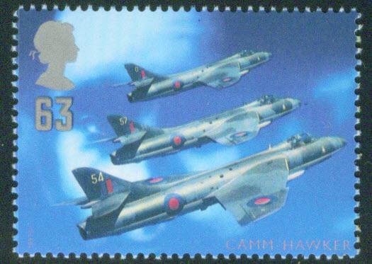 Great Britain Scott 1762 Mint No Gum Hawker Hunter Jet Fighter