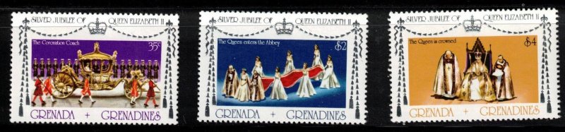 GRENADA GRENADINES - Scott # 213-5 MNH - QEII Silver Jubilee 1