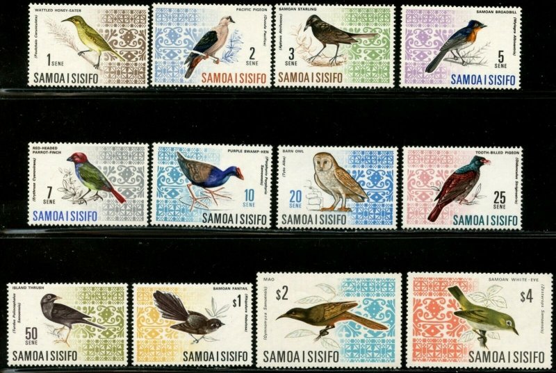 SAMOA Sc#265-274B SG#280-289b 1967-69 Birds Defins Complete Mint OG Hinged