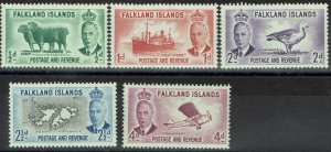 FALKLAND ISLANDS 1952 KGVI PICTORIAL RANGE TO 4D MNH **