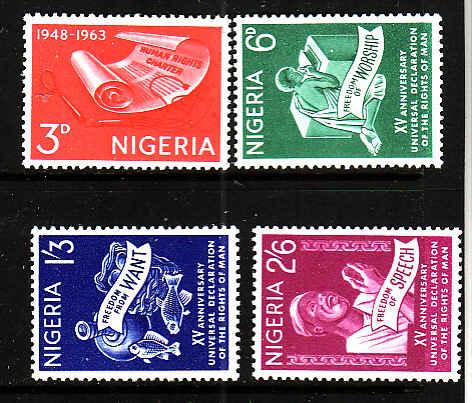 Nigeria-Sc#153-6-unused NH set-Human Rights-1963-