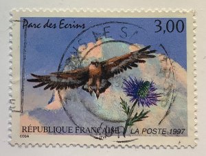 France 1997 Scott 2569 used - 3.00fr,  Écrins National Park, Golden Eagle