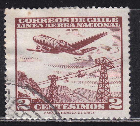 Chile C228 Aircraft Over Cable Cars 1961