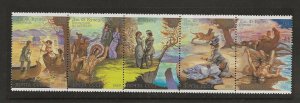 Russia 1989 Last of the Mohicans strip of 5 sg.6055a   MNH