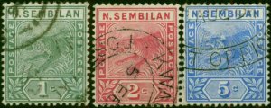 Negri Sembilan 1891 Set of 3 SG2-4 Fine Used