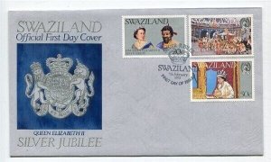 D12485 Silver Jubilee Queen Elizabeth II FDC Swaziland