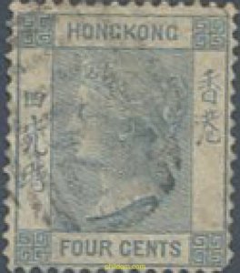 645191 USED HONG KONG 1863 IDEM. FILIGRANA