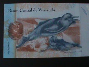 ​VENEZUELA-2012 -CENTRAL BANK-$2 LOVELY DOLPHIN- POLYMER NOTE-UNC-VF-WATER MARK
