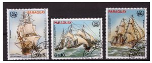 PARAGUAY 1982 Sail ships 3 values set CTO