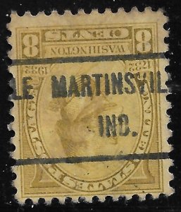 IN Precancels: Martinsville 471; Better Type CV $3; 8c 1932 Wash. Bicent. #713