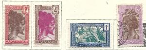 Madagascar #147-49,154 (MH&U) CV $0.80