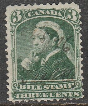 Canada / Taxe  Bill Stamp   FB40   O    (Le $0.03)    (1868)