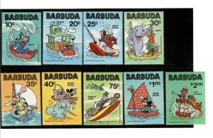 Barbuda 1981 - Disney Characters - Set of 9 Stamps - Scott #478-486 - MNH