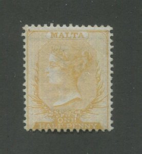 1880 Malta Postage Stamp #3c (Orange Yellow) Mint Very Lightly Hinged