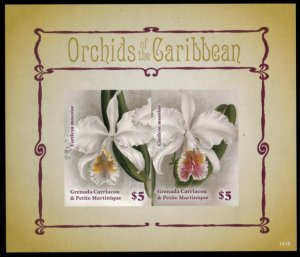 Grenadines 2014 - Flowers - IMPERF Souvenir Stamp Sheet - Scott #2909 - MNH