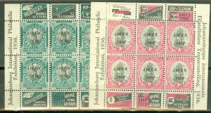 JK: South Africa 72-3 souv sheets MNH CV $19