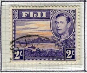 FIJI; 1938 early GVI Pictorial issue fine used hinged Shade of 2s. value