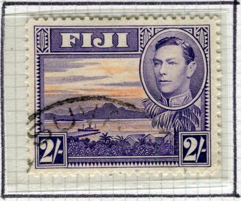 FIJI; 1938 early GVI Pictorial issue fine used hinged Shade of 2s. value