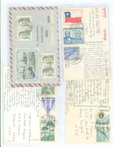 Chile  4 multi stamp covers mailed in 1960s