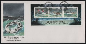 Cocos Islands 1993 FDC Sc 285a Air-Sea Rescue Service Sheet