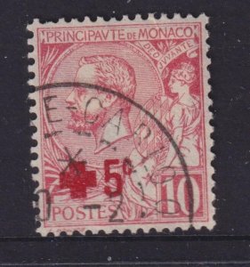 MONACO, 1914 Red Cross overprint, 10c.+5c. Carmine, used..