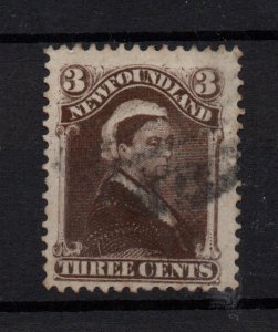 Newfoundland 1896 3c chocolate brown SG65A fine used WS36407