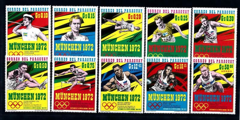 [55172] Paraguay 1971 Olympic games Munich Athletics Decathlon MNH