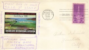 852 3c GOLDEN GATE EXPO - Unknown cachet with label
