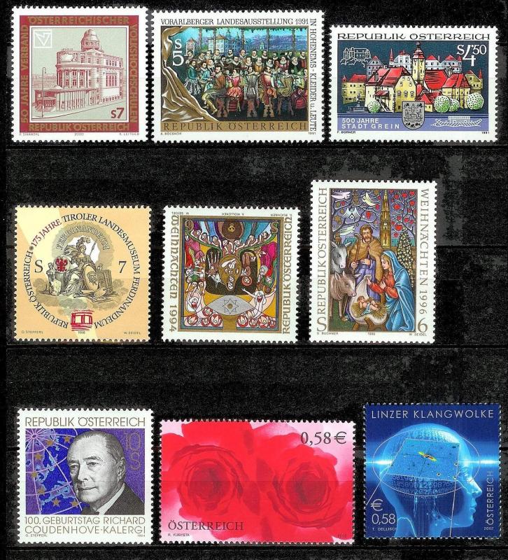 AUSTRIA (149) Diff Better Stamps c1990/2000s ALL Mint Never Hinged 10% of Cat