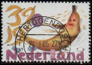 Netherlands B741e - Used - 39c+19c Banana Doing Sit-ups (2004) (cv $1.10) (2)