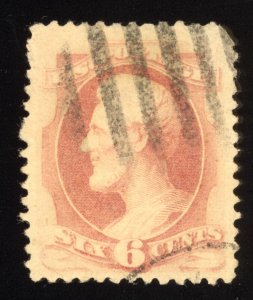 US Scott 186 Used 6 Cent Pink 1879 Lot T917 bhmstamps